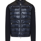 Padded wool zip-up cardigan