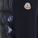 Padded wool zip-up cardigan