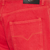 Straight-leg denim jeans