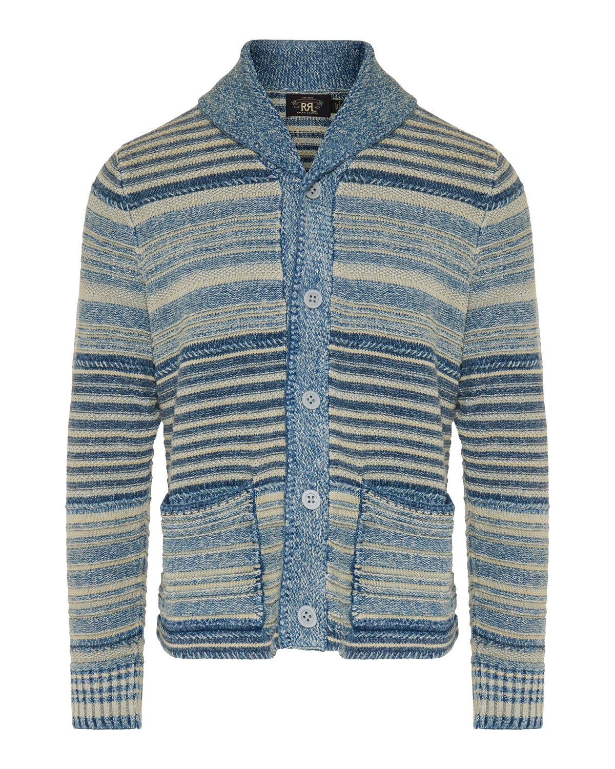 RRL Indigo striped cotton-linen cardigan – Luisa World
