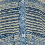 RRL Indigo striped cotton-linen cardigan