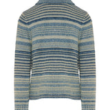 RRL Indigo striped cotton-linen cardigan