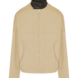 Leather collar jacket