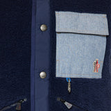 Teddy and chambray gilet