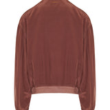 Versace Ribbed-knit trimmed silk poplin blouson jacket