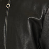 Leather jacket with horsebit detail