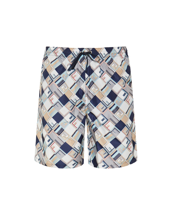 Fendi multicolour printed nylon swim shorts