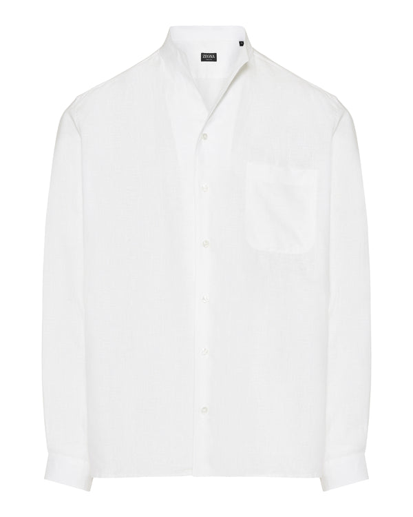 Zegna Stand-collar linen shirt