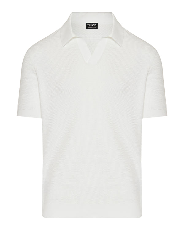 Zegna Textured cotton polo shirt