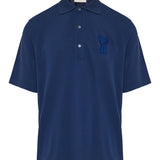 Ami Paris Knitted polo with logo patch