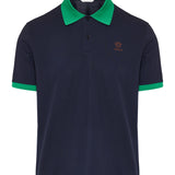 Versace Embroidered cotton-piqué polo