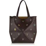 Cats XL Puzzle Fold leather tote