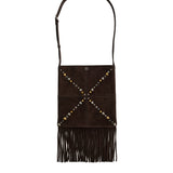 Nellcôte suede shoulder bag with fringes