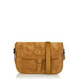 VLogo Antibes suede shoulder bag