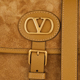 VLogo Antibes suede shoulder bag