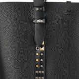 Rockstud small grainy leather shopping bag