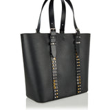 Rockstud small grainy leather shopping bag