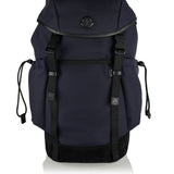 Leather-trimmed backpack