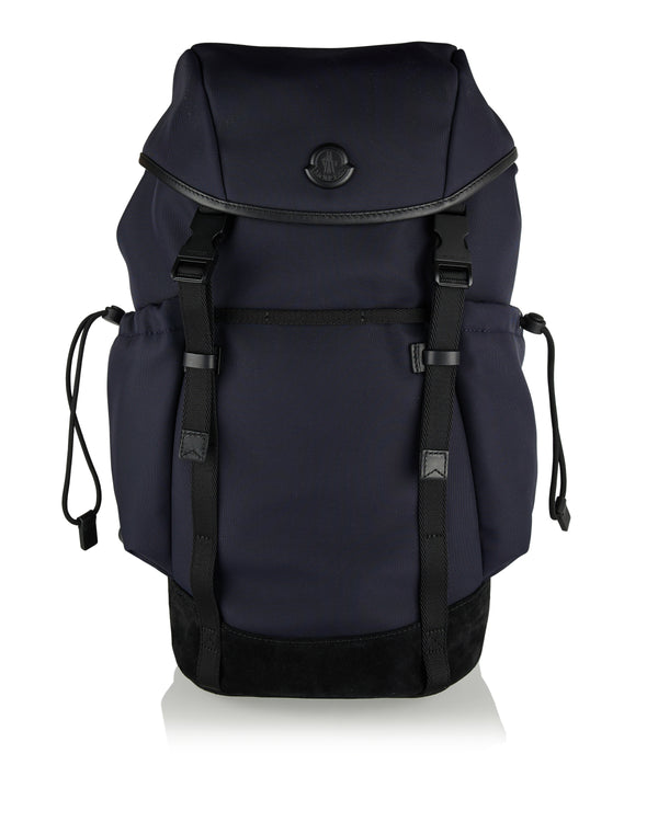 Leather-trimmed backpack