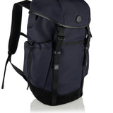 Leather-trimmed backpack