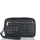 Intrecciato pouch with wristlet