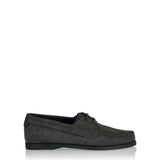 Suede lace-up boat shoes