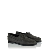 Suede lace-up boat shoes