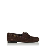 Logo-embellished suede loafers