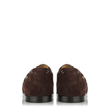 Logo-embellished suede loafers