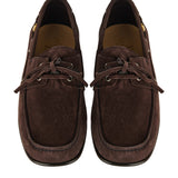 Logo-embellished suede loafers