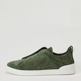 Zegna Triple stitch suede sneakers