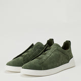 Zegna Triple stitch suede sneakers