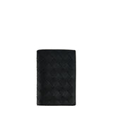 Intrecciato leather passport case