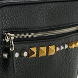Rockstud leather clutch