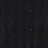 Sequin‑Embellished cable‑knit sweater