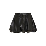 Leather bubble skirt