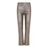 Le Sleek metallic high‑rise straight‑leg jeans