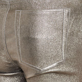 Le Sleek metallic high‑rise straight‑leg jeans