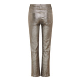 Le Sleek metallic high‑rise straight‑leg jeans