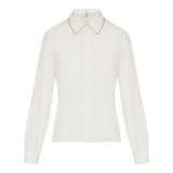 The Bead embellished silk button-up shirt