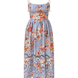 Awaken picnic floral chambray midi dress