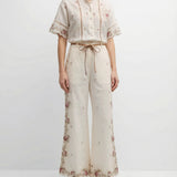 Patience belted flare trousers