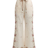 Patience belted flare trousers