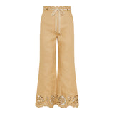 Awaken embroidered kick flare trousers