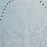 Cropped wide‑leg embroidered denim jeans