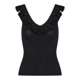 Awaken frill-trim top