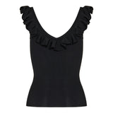 Awaken frill-trim top