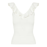 Awaken frill-trim top