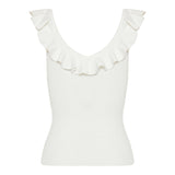 Awaken frill-trim top