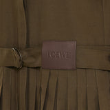 Pleated cotton-blend dress